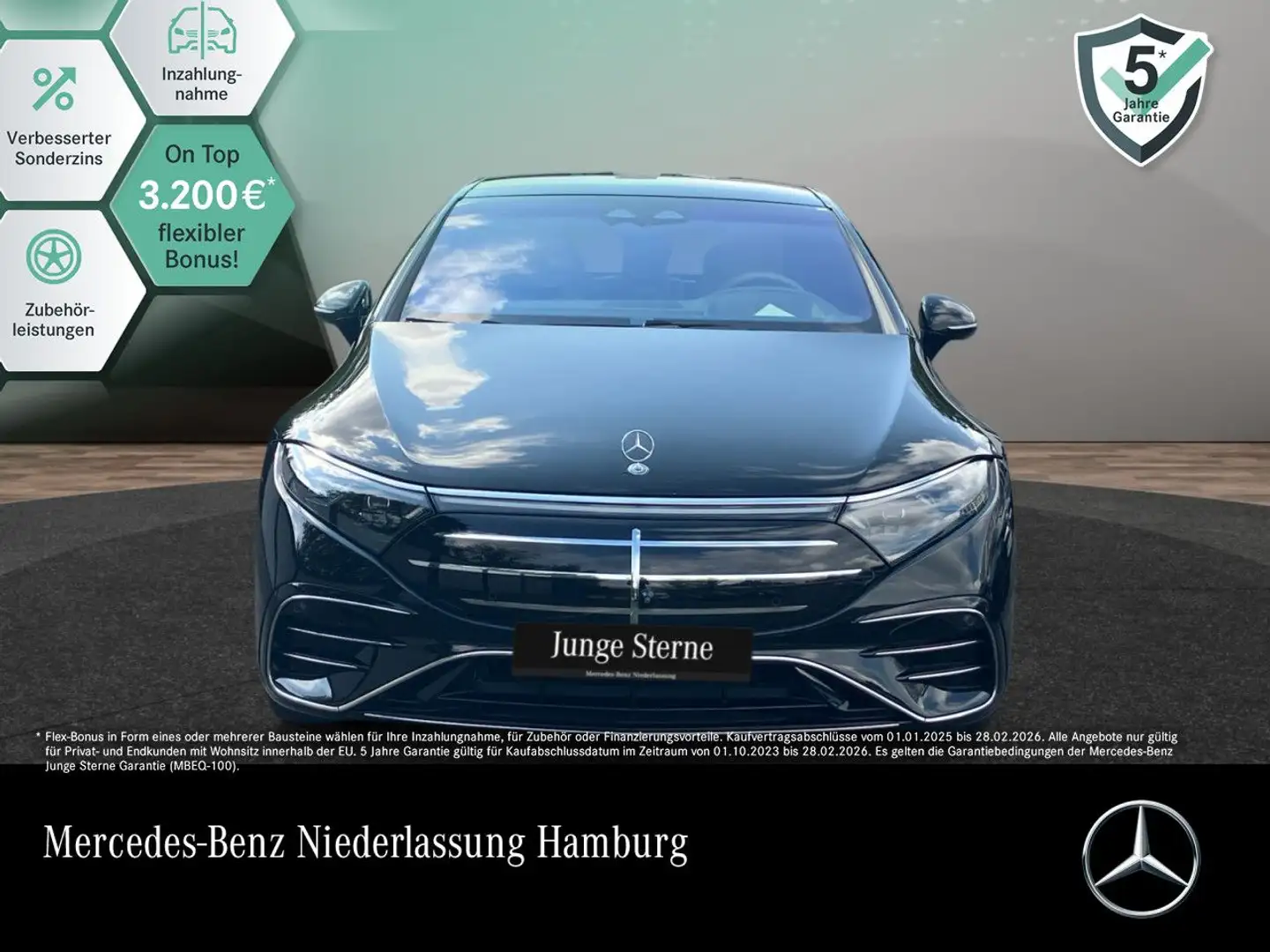 Mercedes-Benz EQS 450 AMG Fahrass Pano Burmester Distr. HUD PTS Schwarz - 1