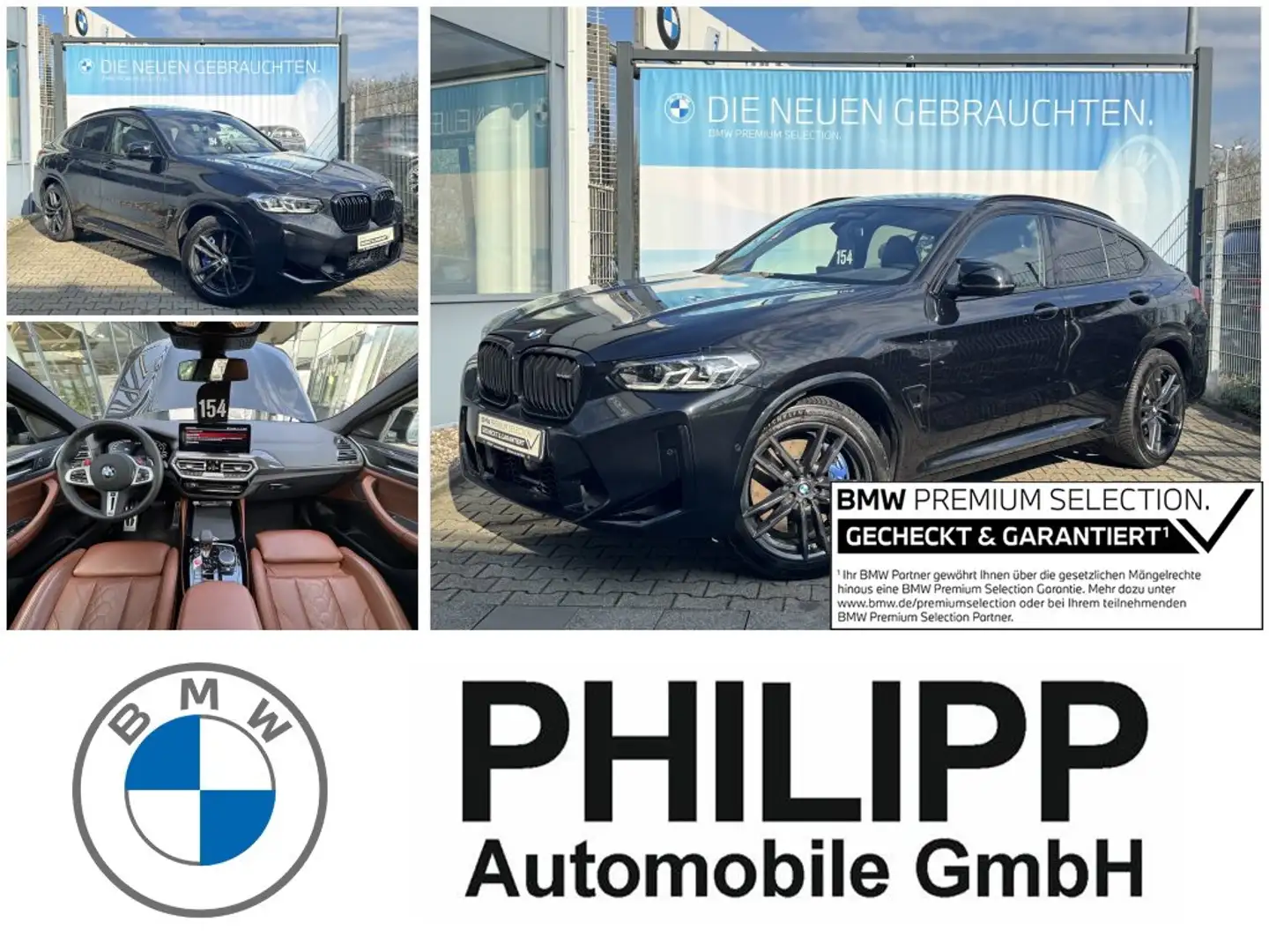 BMW X4 M Competition AHK h&k PANO DA-Prof Sitzklima Schwarz - 1