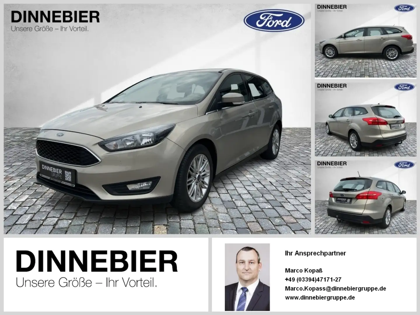 Ford Focus 1.6 Turnier Cool & Connect **Klimaaut./AHK** Grau - 1