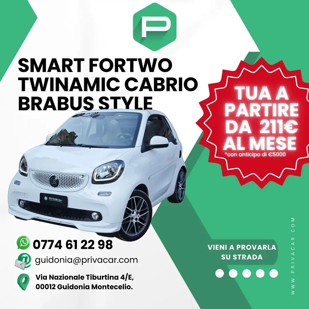 smart brabus fortwo 90 0.9 T twinamic cabrio BRABUS Style Blanco - 2