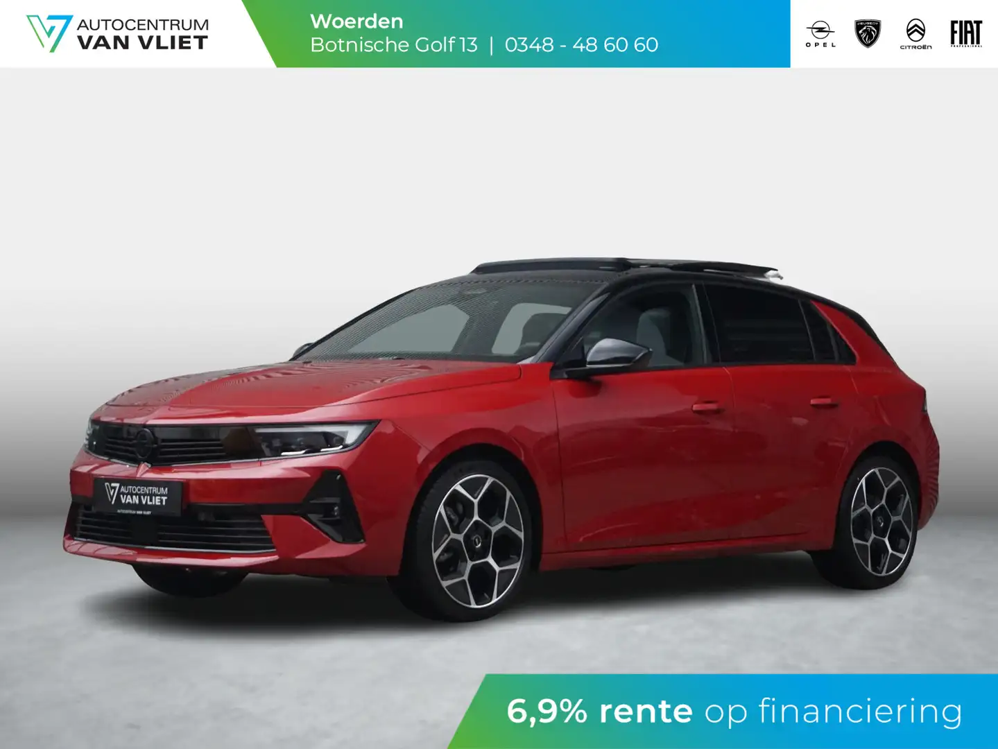 Opel Astra 1.2 Turbo Hybrid Ultimate Schuif / Kanteldak Rouge - 1