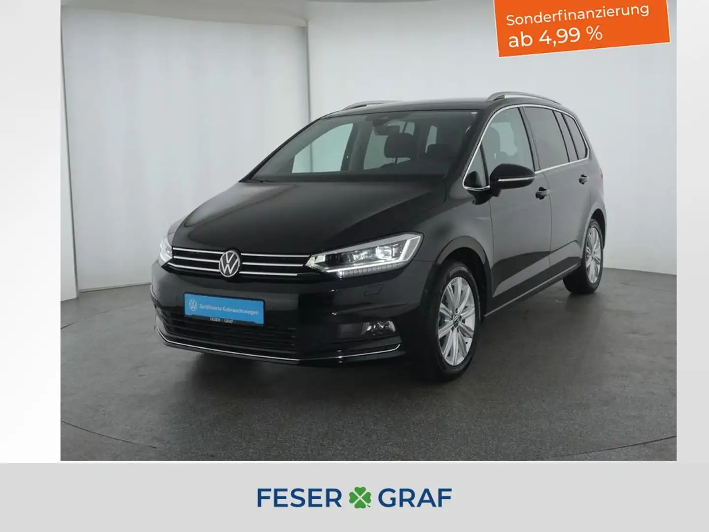 Volkswagen Touran 1.5TSI Highl. DSG 7Sitze AHK RearView ACC Schwarz - 1