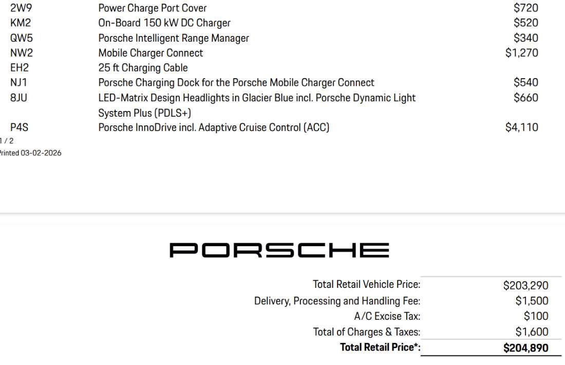 used 2020 Porsche Taycan car, priced at $78,900