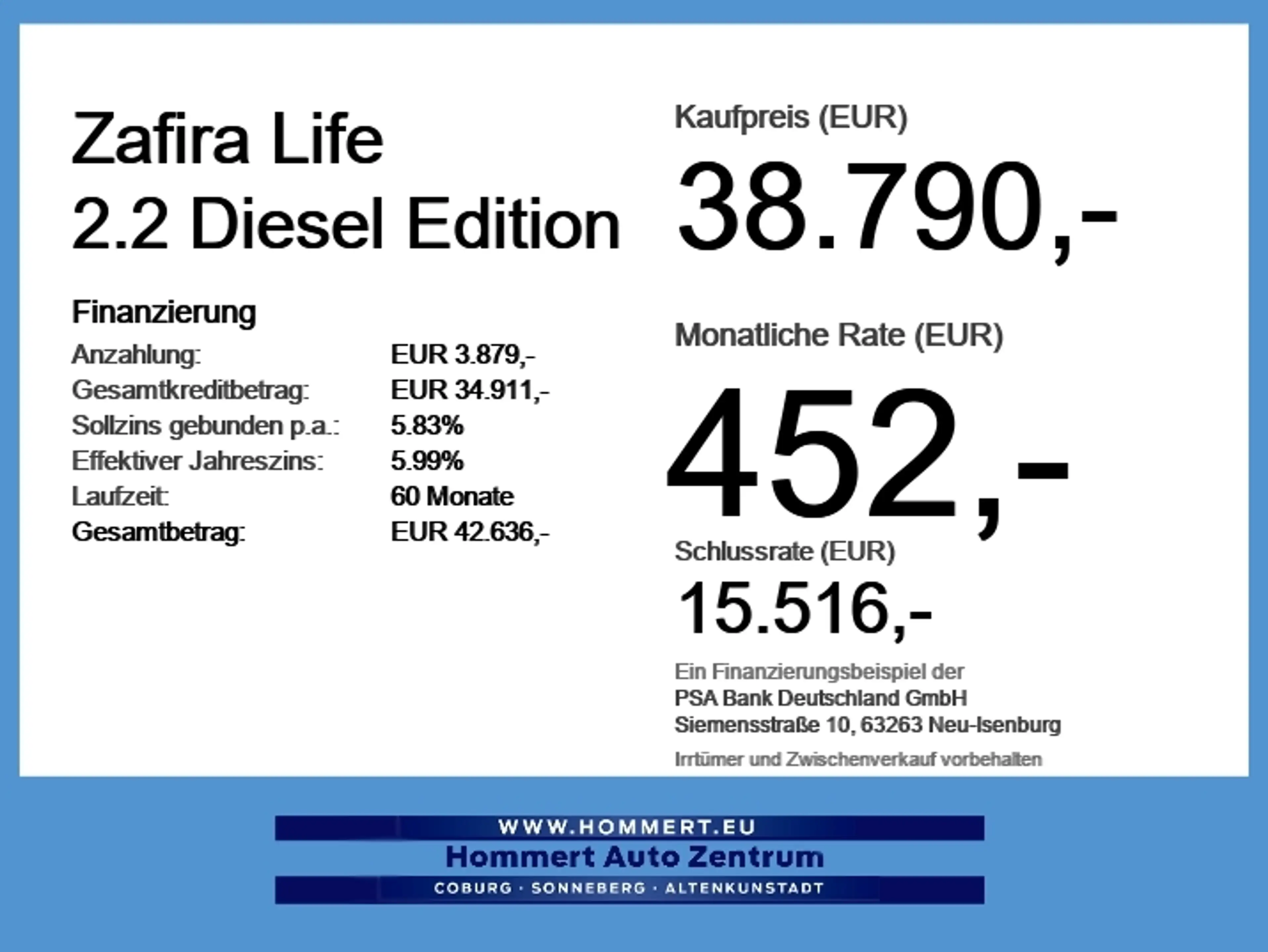 Opel Zafira Life 2.2 Diesel Edition #AHK#Kamera#NAVI# — photo 6