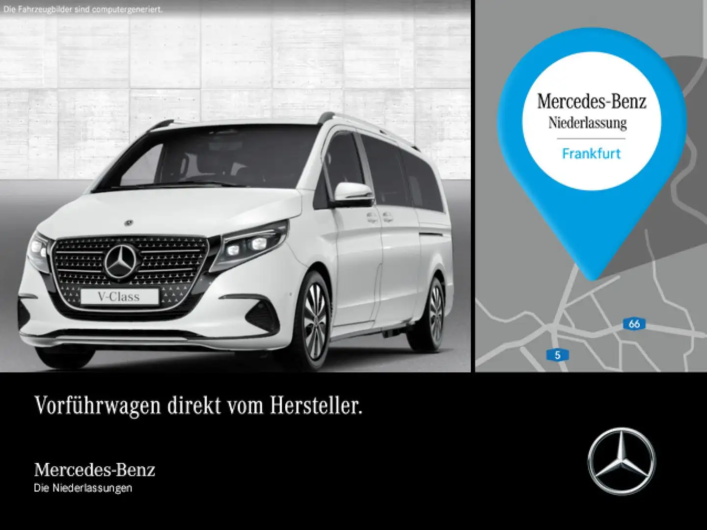Mercedes-Benz V 300 d XL AVANTGARDE+9G+AHK+Klimaautom.+Navi+DIS Weiß - 1