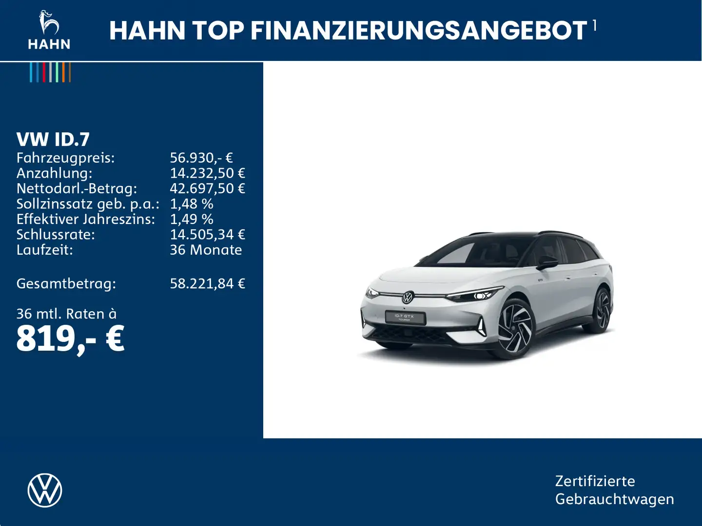 Volkswagen ID.7 Tourer 4Mo GTX Matrix Wärmepumpe AHK 360° Weiß - 2