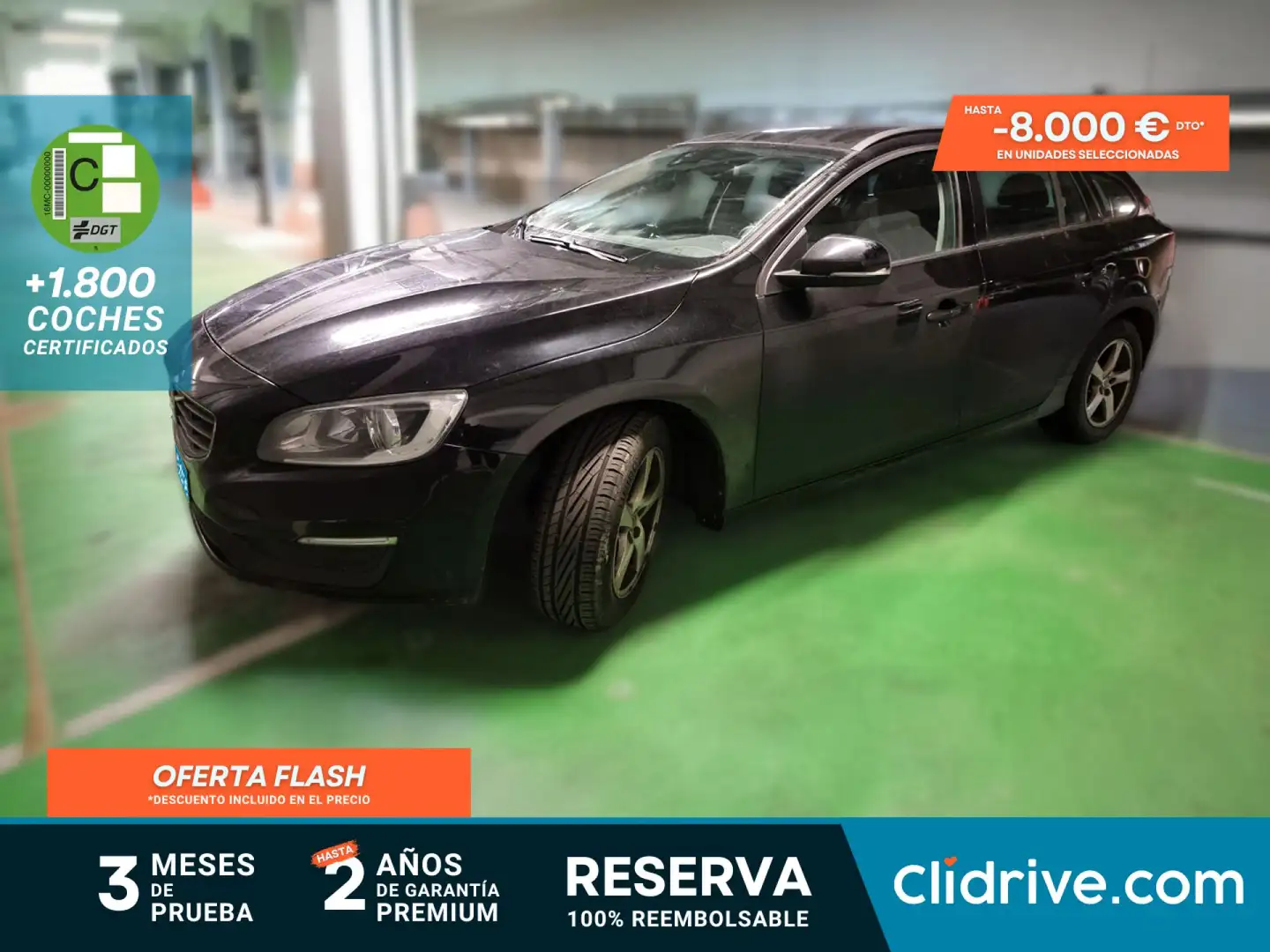 Volvo V60 D2 Kinetic 120 Negro - 1