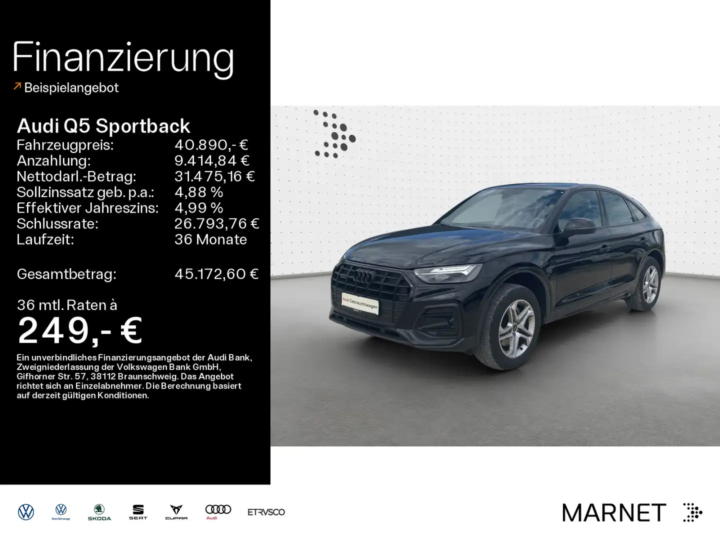 Audi Q5 advanced 40 TDI quattro*S line*AHK* Noir - 1