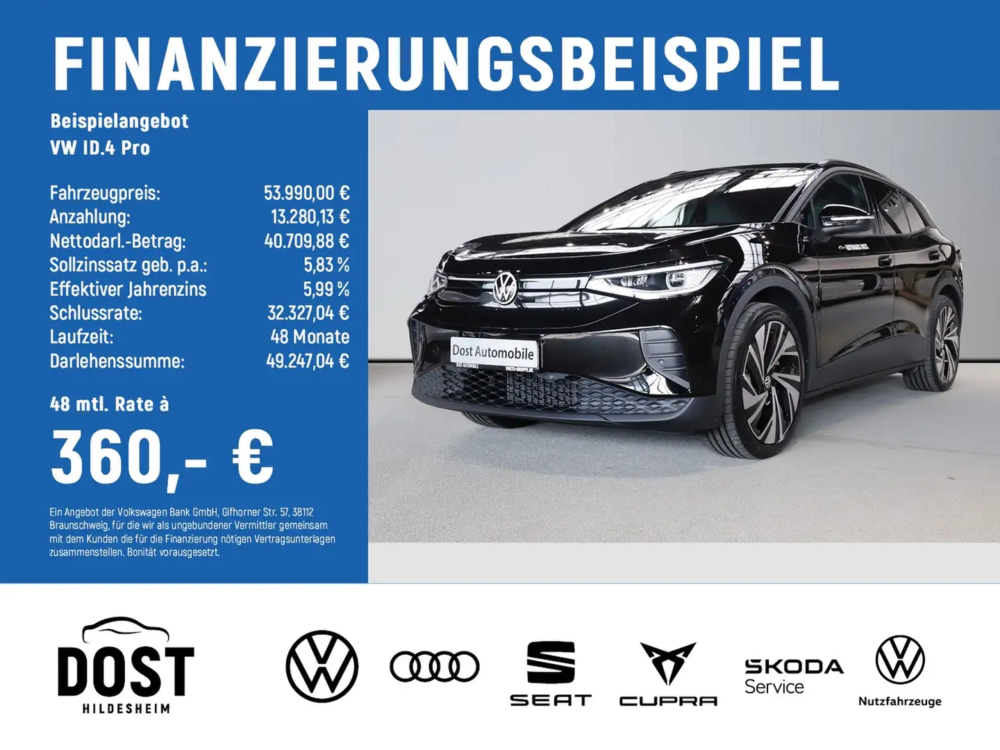 Volkswagen ID.4 Pro PANO+NAVI+AHK+IQ.LIGHT+KAMERA Schwarz - 2