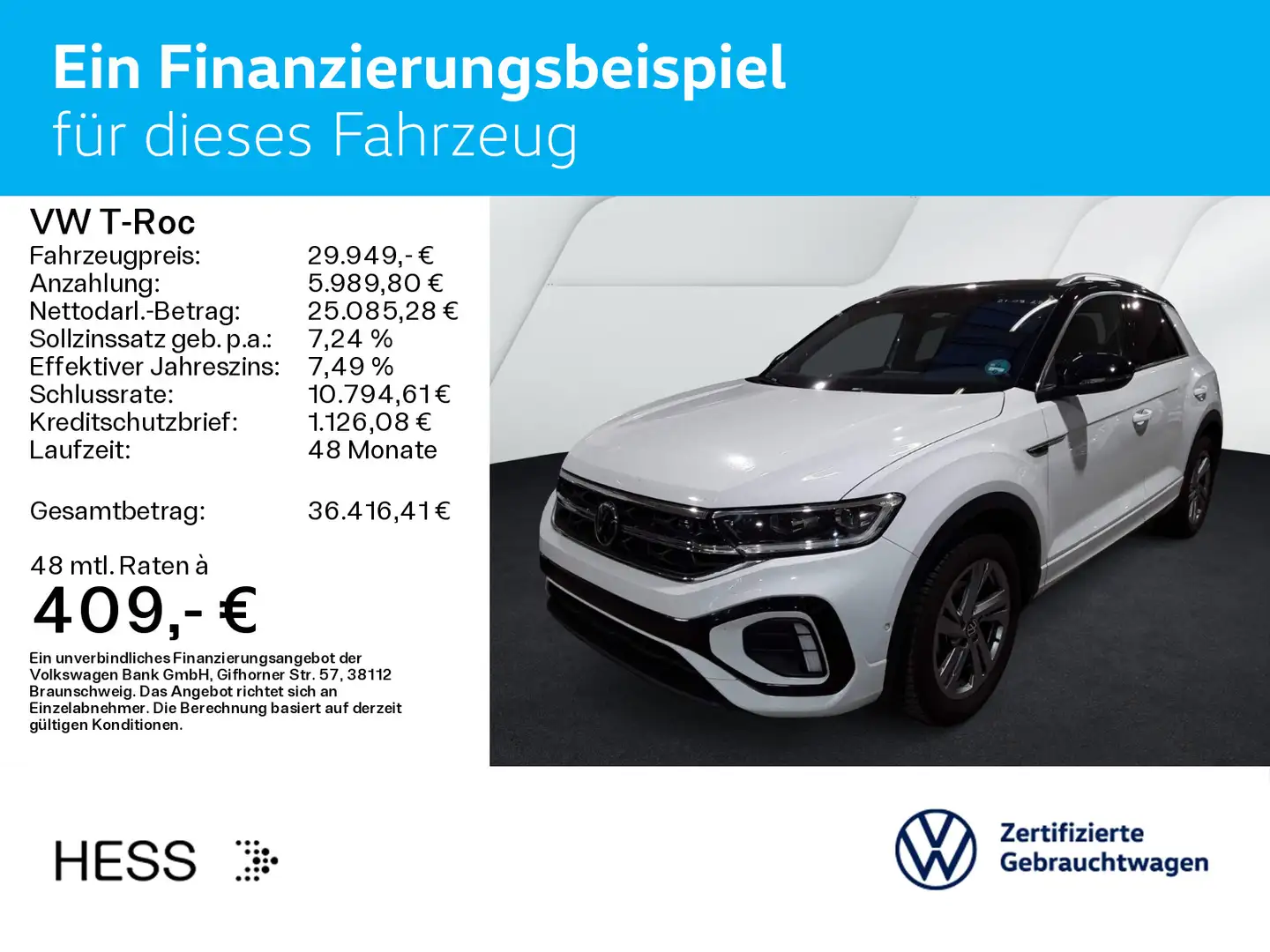 Volkswagen T-Roc T-ROC 1.5 TSI DSG R-LINE*LED*AHK*KAMERA*PDC*SHZ* Weiß - 2