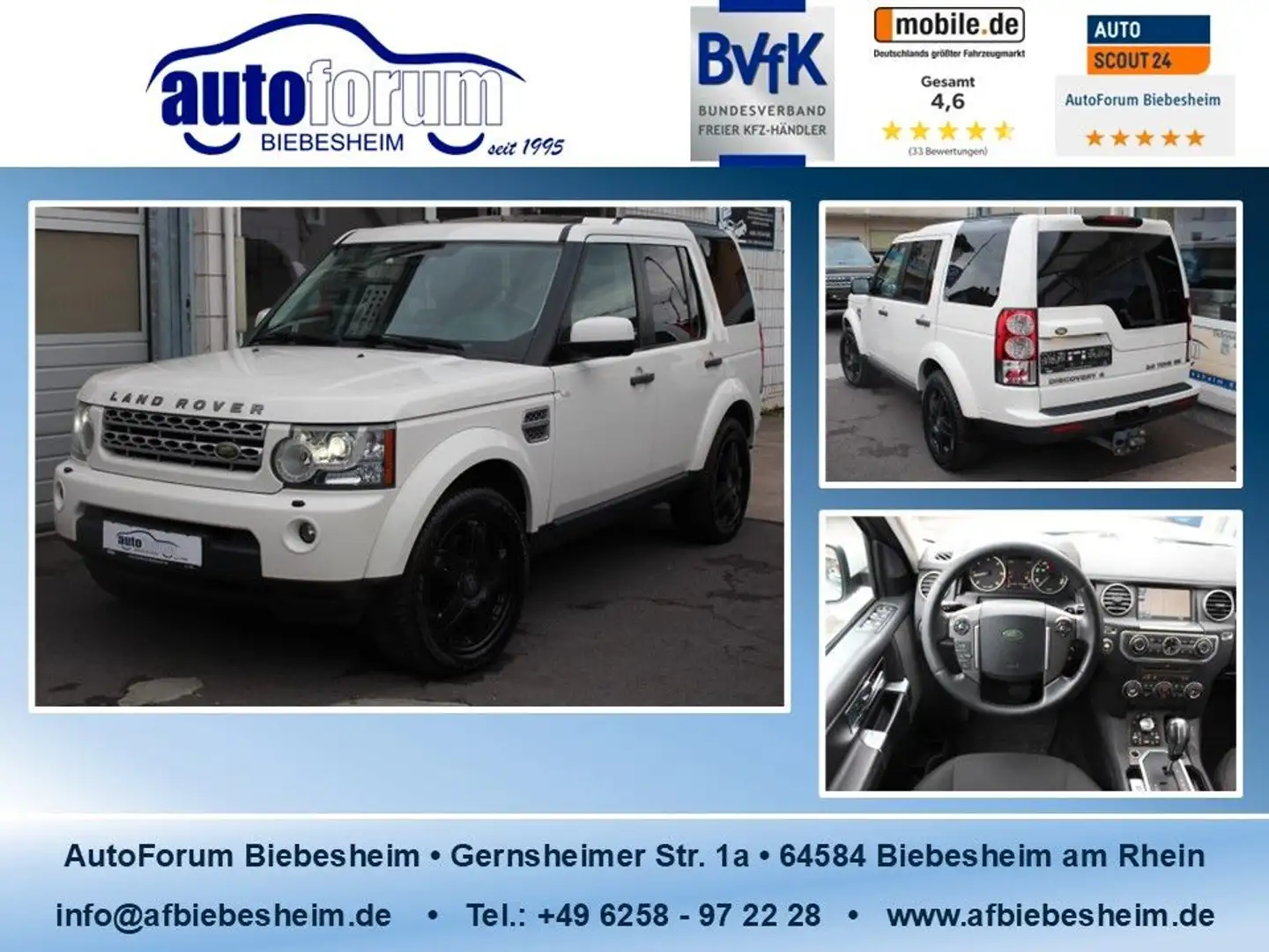 Land Rover Discovery 4 3.0 TDV6 SE Xenon*Pano*R-Kam*AHK*2Hd Blanc - 1