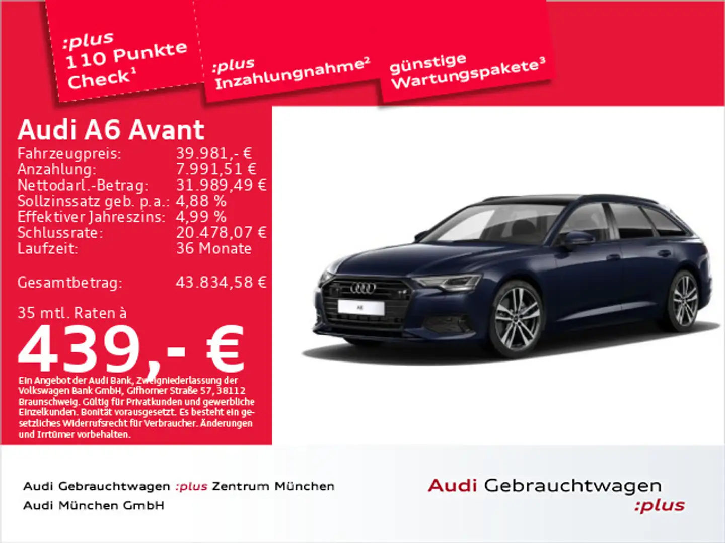 Audi A6 45 TFSI qu. S tronic sport Pano/Kamera/ Blau - 1