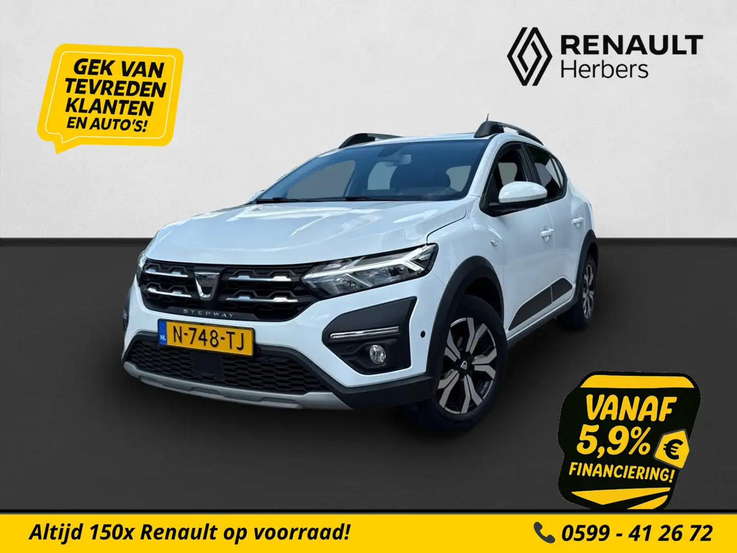 Dacia Sandero 1.0 TCe 100 Bi-Fuel Stepway AIRCO / CAMERA / CARPL Weiß - 1