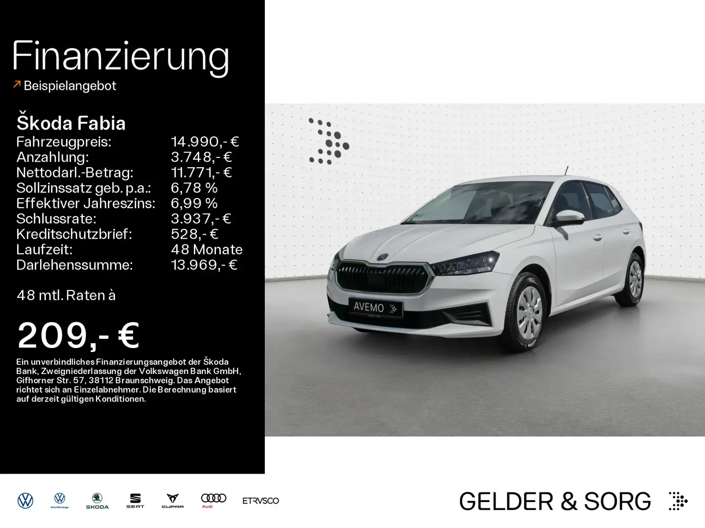 Skoda Fabia TSI Active LED*DAB*PDC*LIGHT*USB*APP-Carpl Weiß - 1