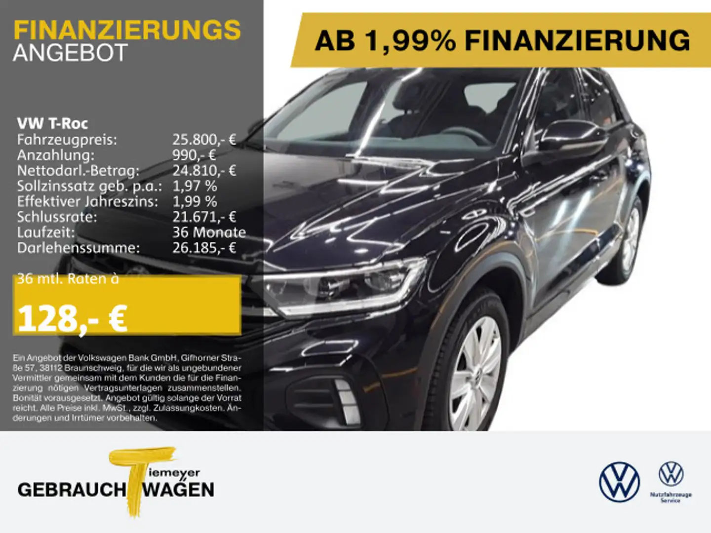 Volkswagen T-Roc 1.0 TSI R-LINE BLACK STYLE IQ.LIGHT KAMERA Schwarz - 1