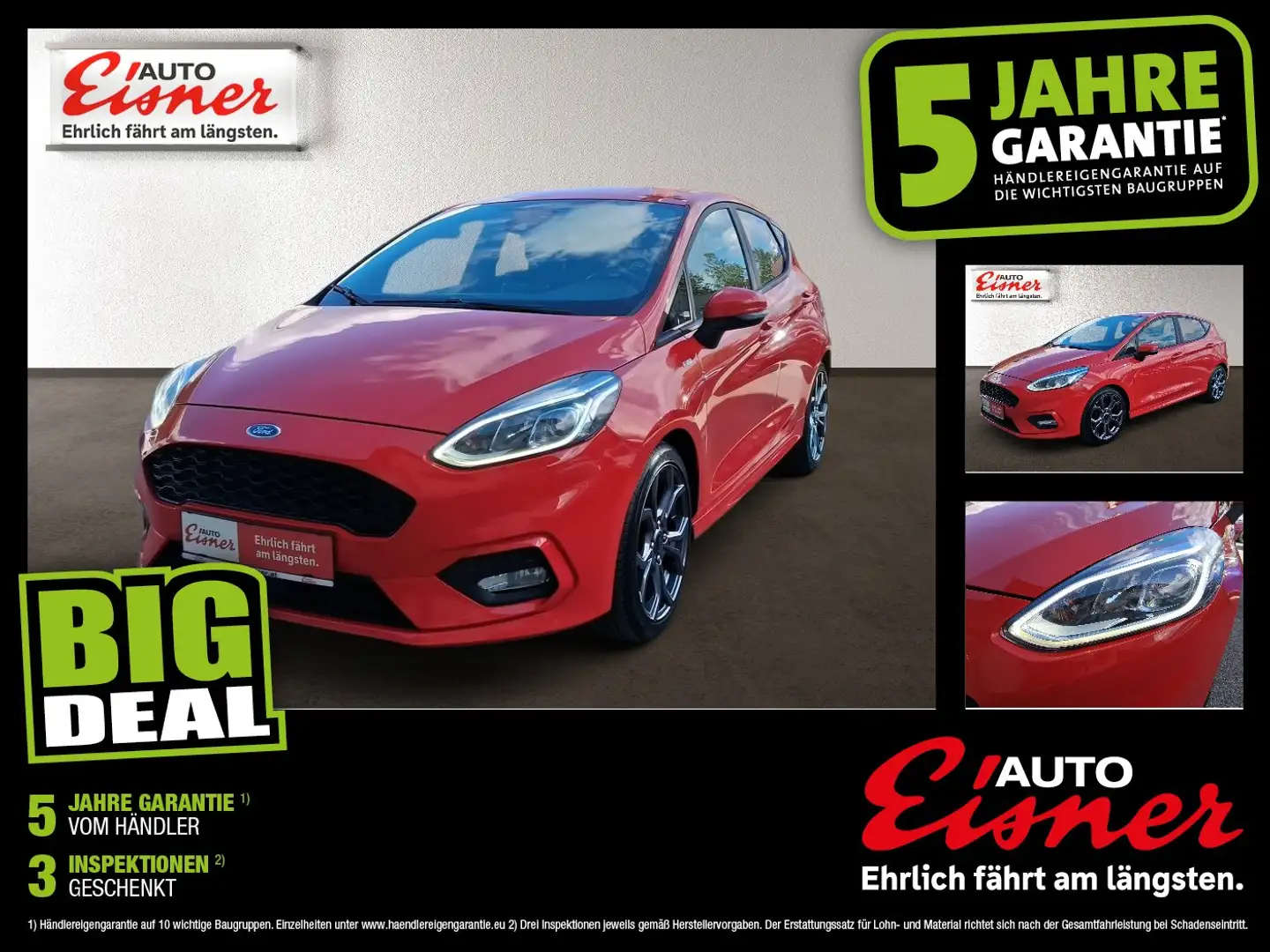 Ford Fiesta 1.5 TDCi ST-Line DynLicht Kam. KeyLess LM Rot - 1