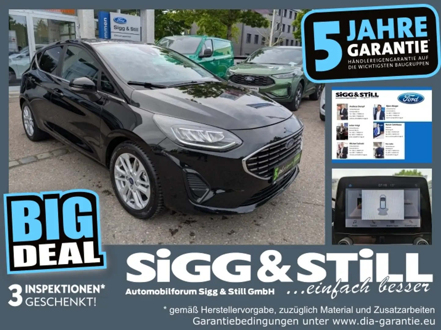 Ford Fiesta 1.0 Titanium AHK*LED*iACC*KLIMAAUT*SHZ*PDC Noir - 1