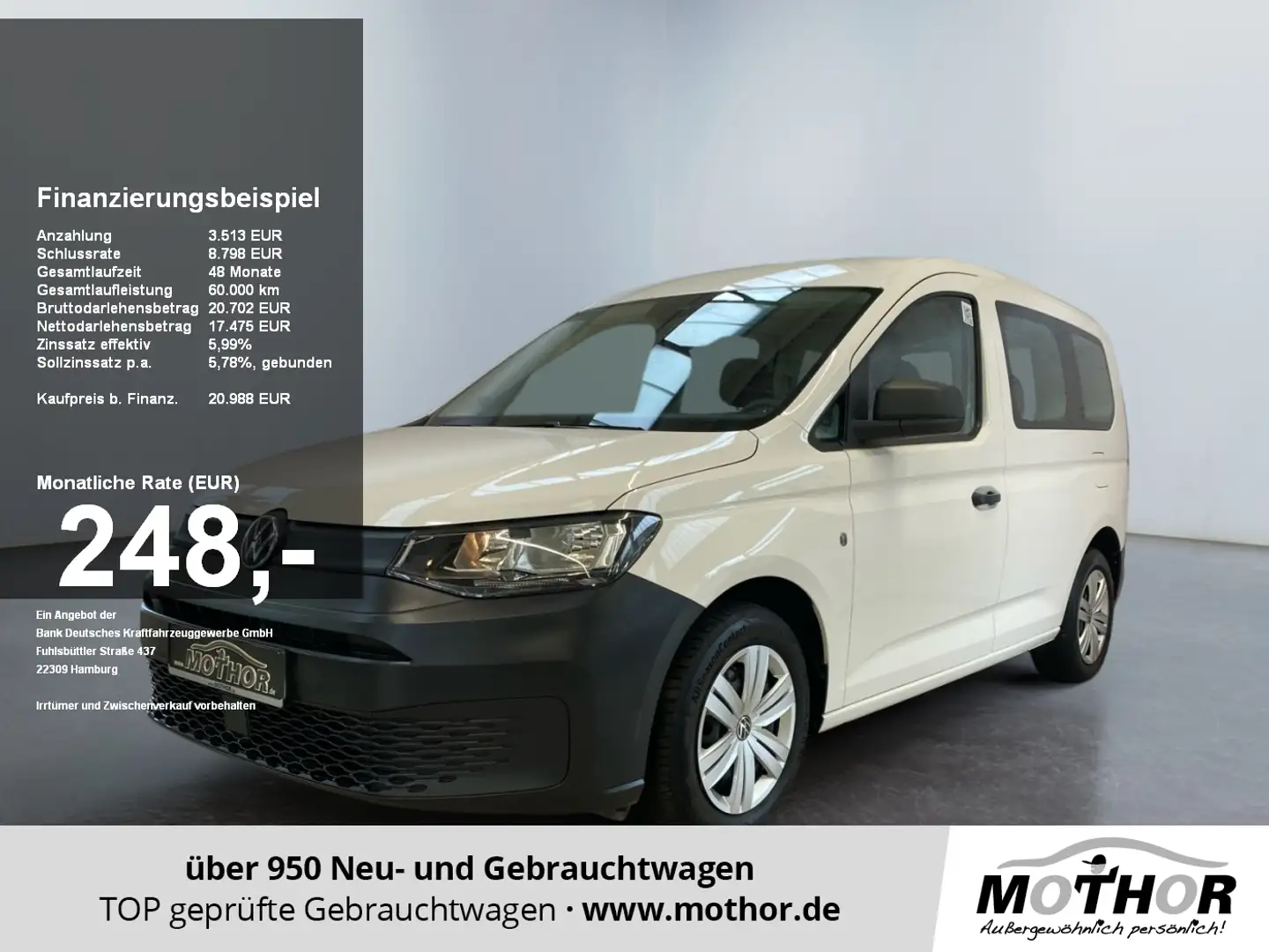 Volkswagen Caddy Kombi 1.5 TSI Tempomat Einparkhilfe Wit - 1