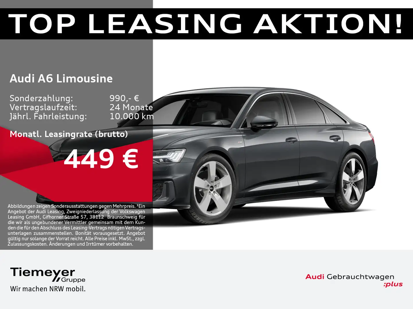 Audi A6 50 TDI Q S LINE STHZG LEDER LM20 AL Gris - 1