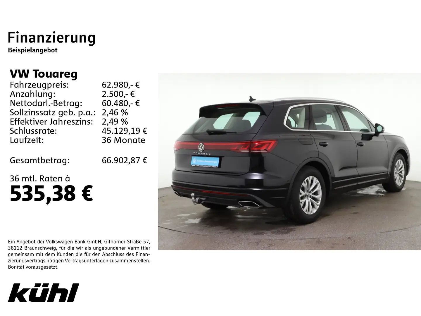 Volkswagen Touareg 3.0 TDI 4M Tip Elegance Luft IQ.Light St Schwarz - 2