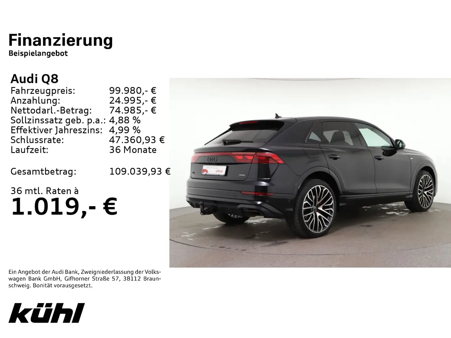 Audi Q8 SUV 60 TFSI e Q Tip Luft HD Matrix 360° Pano Schwarz - 2