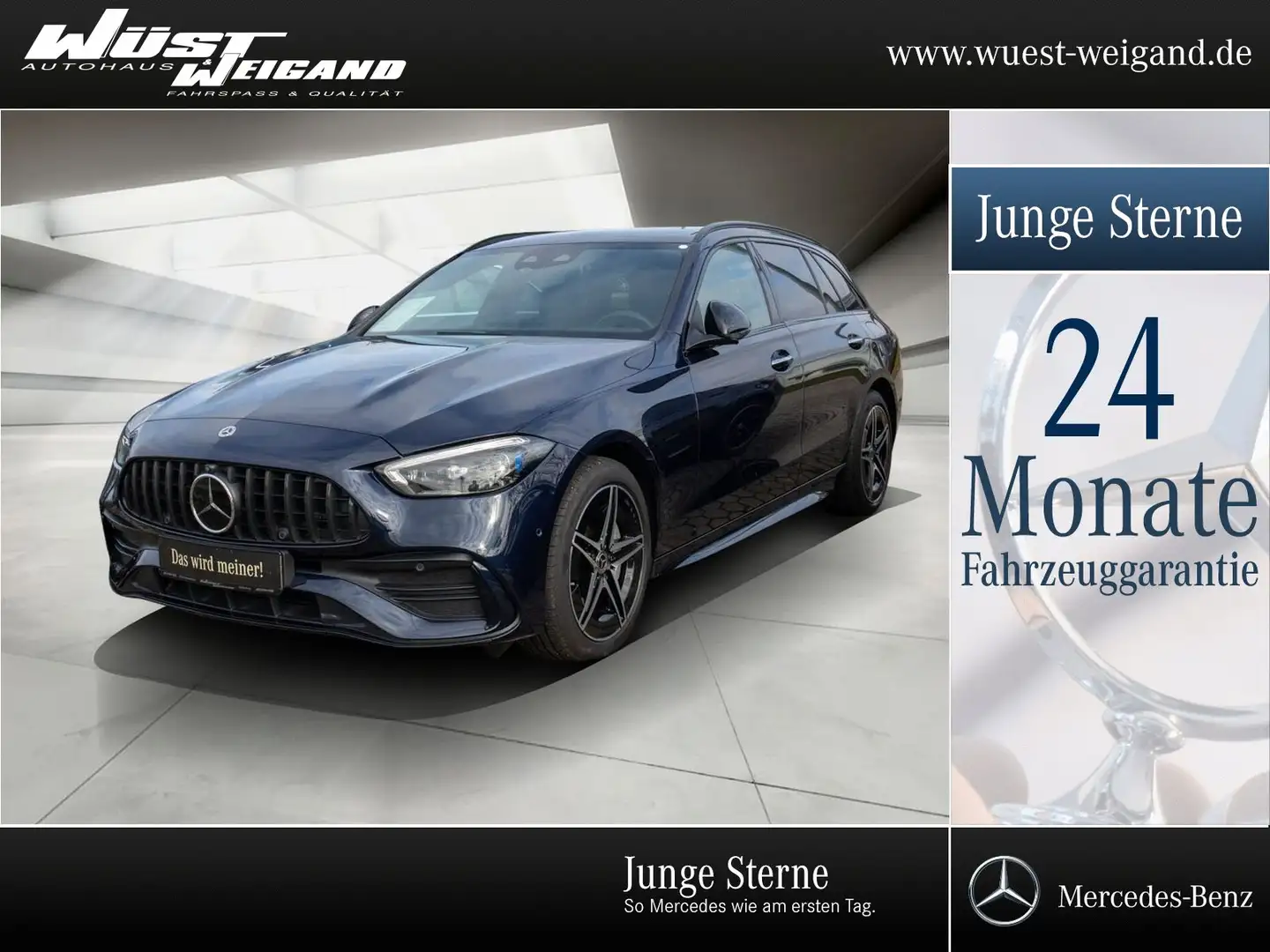 Mercedes-Benz C 300 e T AMG Night Pano+AHK+360°+Distr+Leder+Am Blau - 1