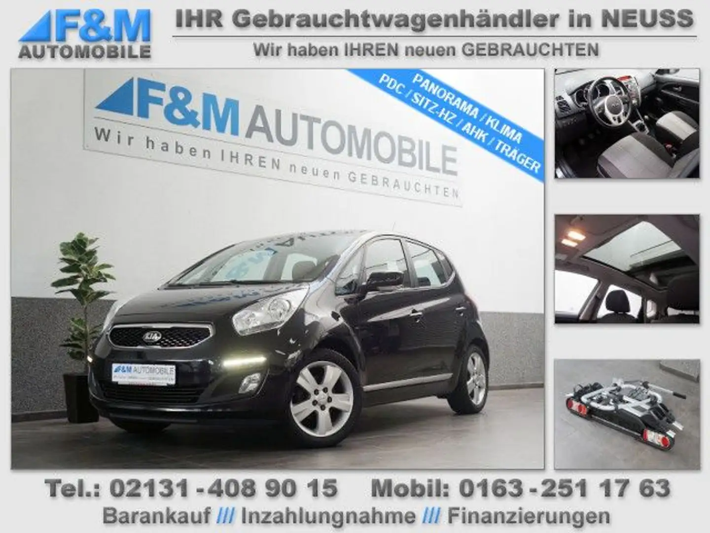 Kia Venga 1.4 CVVT Spirit Panorama PDC Sitzhz 2.Hand Schwarz - 1