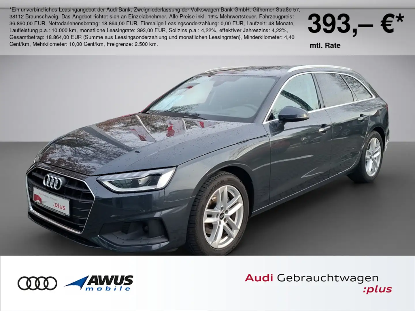 Audi A4 Avant 35 TFSI basis, LED, Head Up, Virtual Grau - 1
