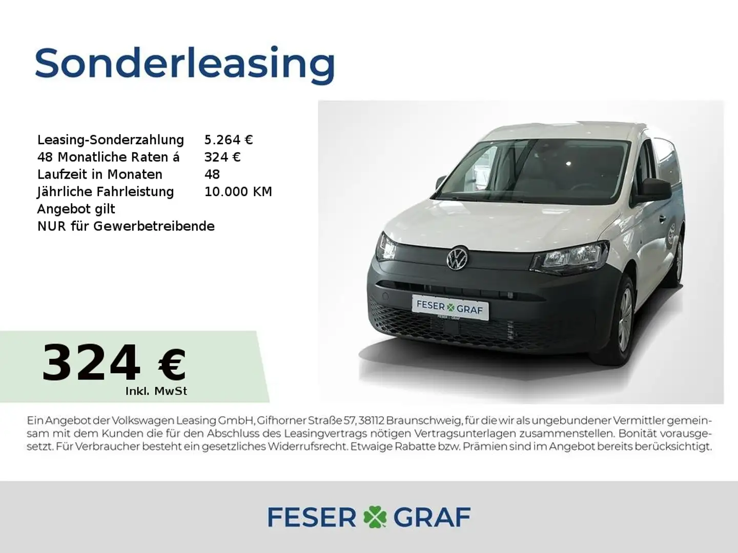Volkswagen Caddy Cargo LR 2.0 TDI EU6 75kW 6-Gang SG Weiß - 1
