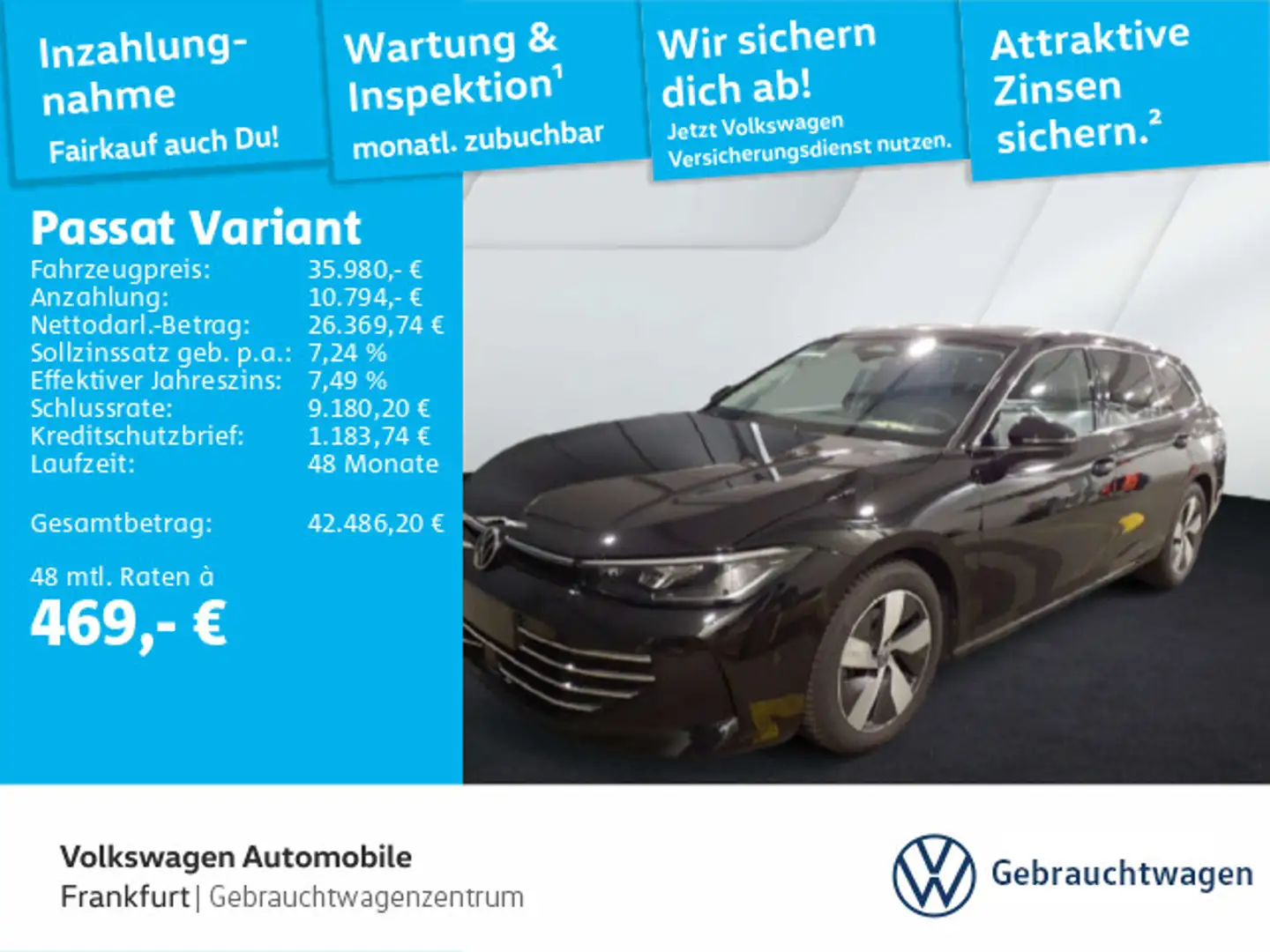 Volkswagen Passat Variant 2.0 TDI DSG Elegance IQ.Light Nav Schwarz - 1