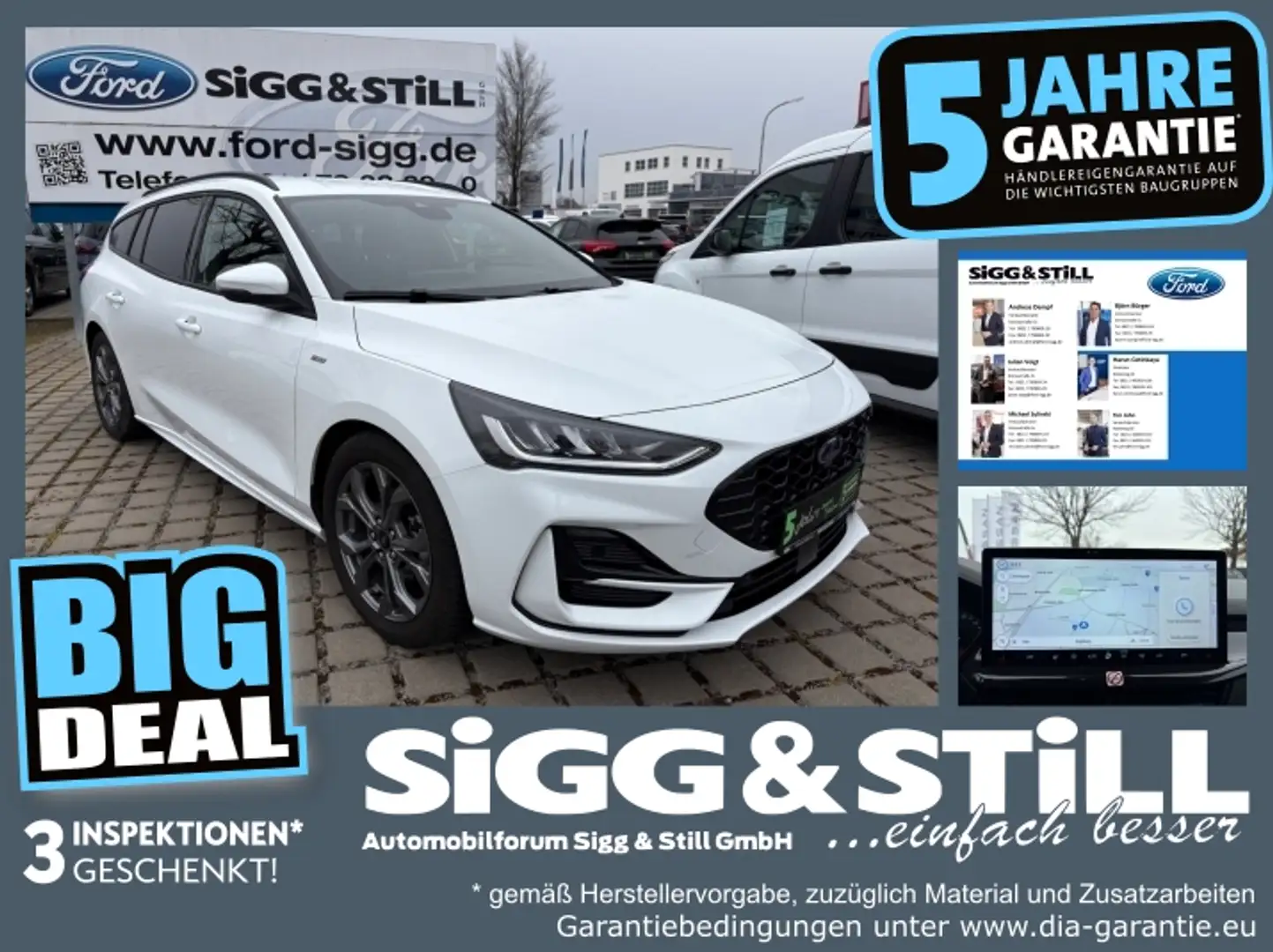 Ford Focus Turnier 1.0 ST-Line LED*iACC*NAV*SHZ*PDC*CAM Weiß - 1