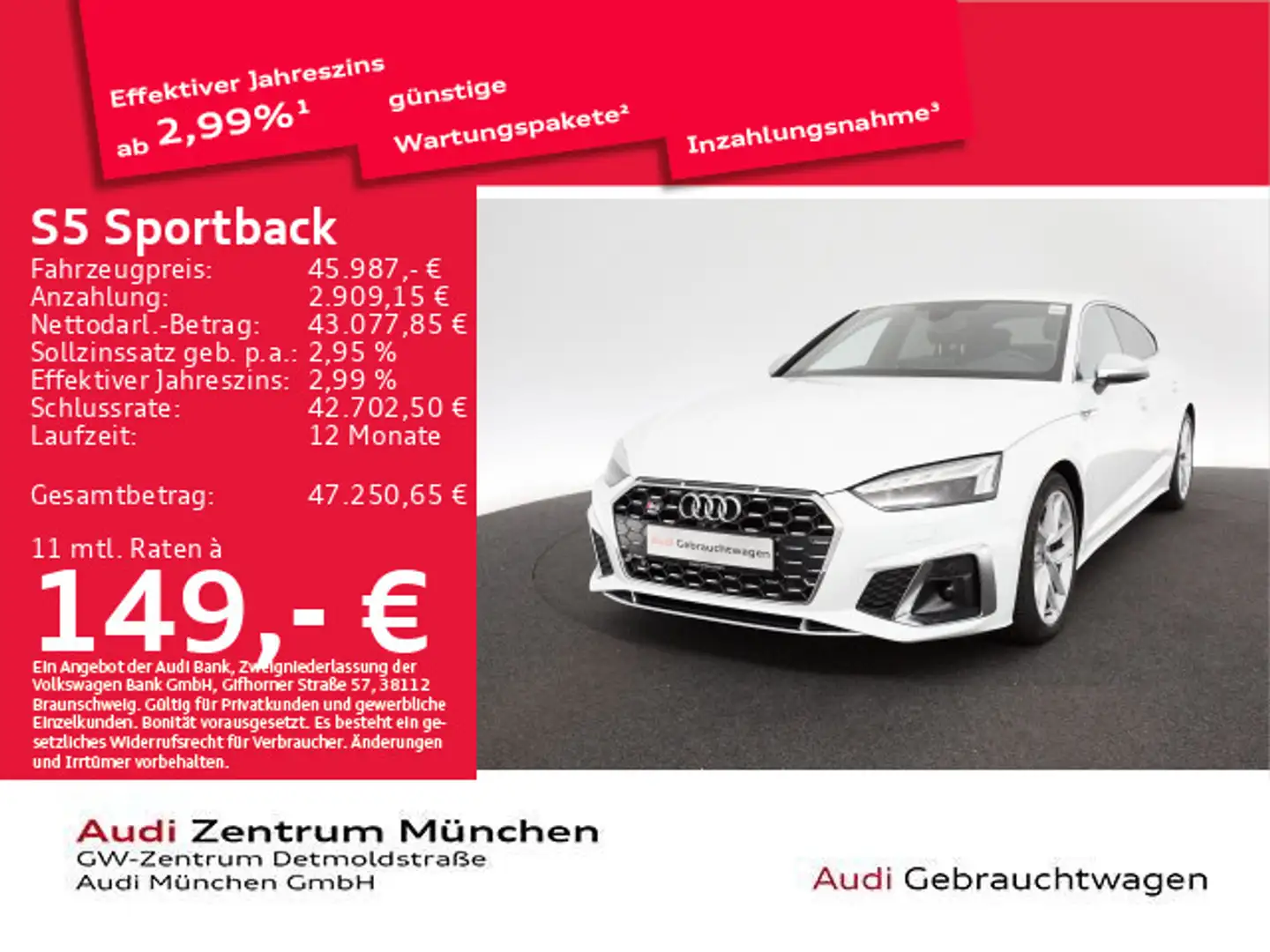 Audi S5 TDI tiptr. Virtual+/HuD/Navi+/Kamer Weiß - 1