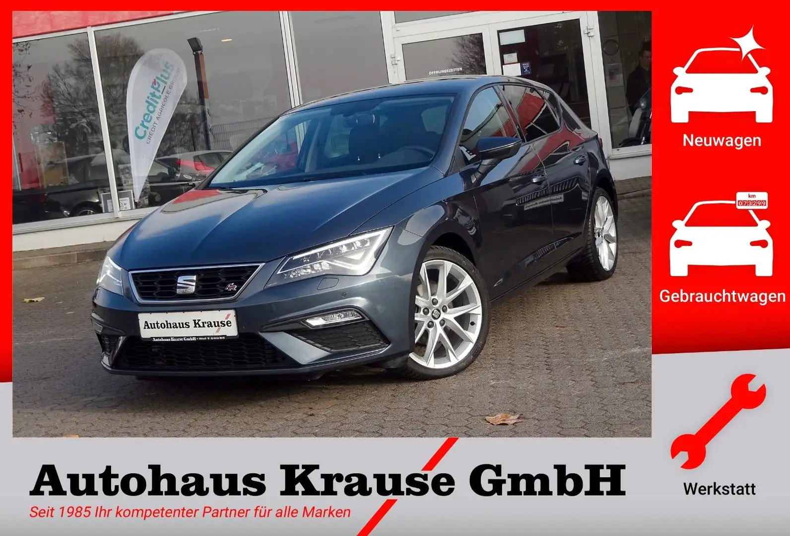 SEAT Leon 2.0TDI FR-ALLWETTERR/LED/FULL LINK/RFK/SHZG Gris - 1