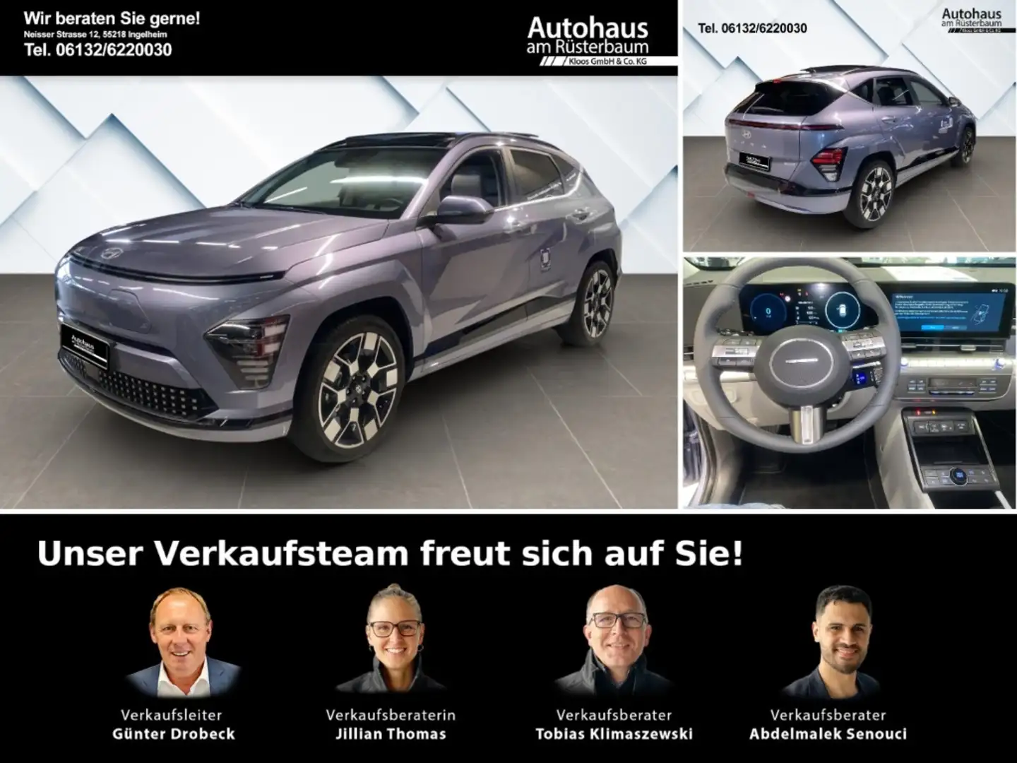 Hyundai KONA Prime (SX2) 65,4kWh Sitz- Assistenz-Paket 19'' Bos Blau - 1