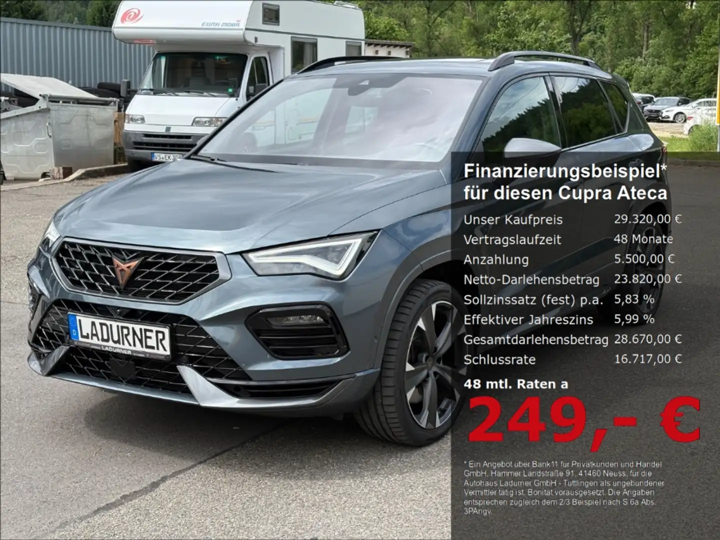 CUPRA Ateca 2,0 TSI DSG 4x4 *LEDER+BEATS+PANODACH+AHK* Grijs - 1