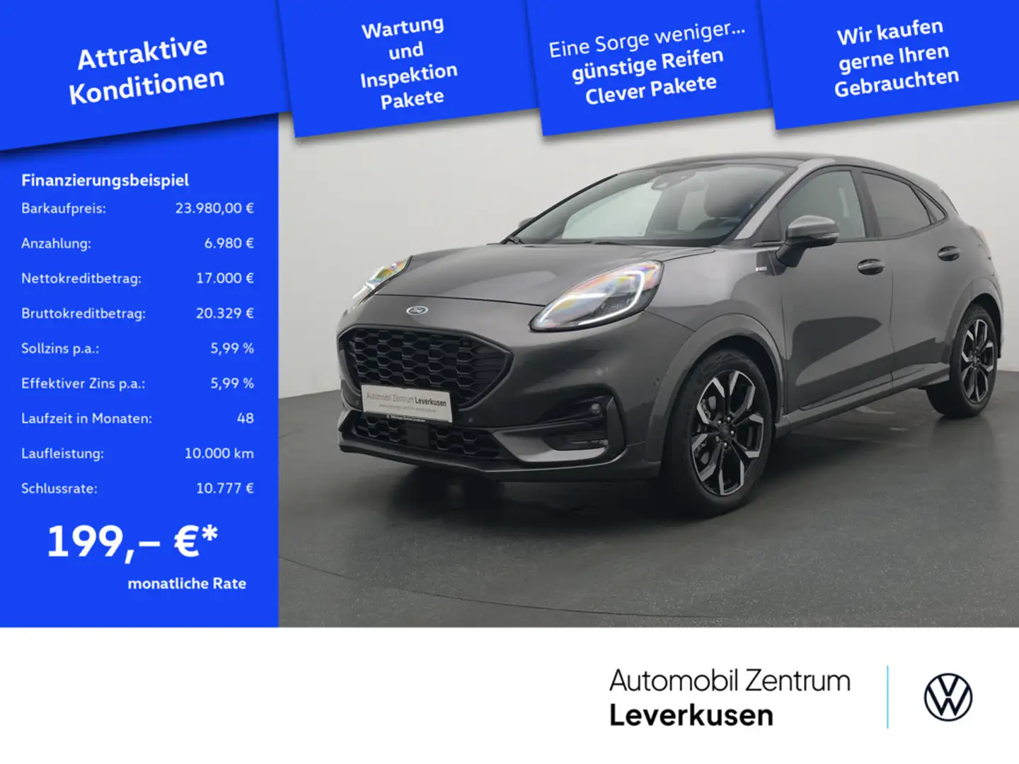 Ford Puma 1.0 EcoBoost ST-Line X PANO B&O LED KAM Gris - 1