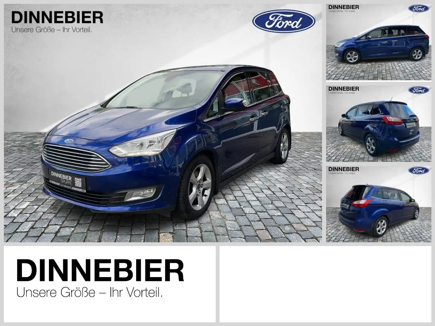 Ford C-Max 1.5 EcoBoost Grand Titanium NAVI AHK PDCSTH Blauw - 1