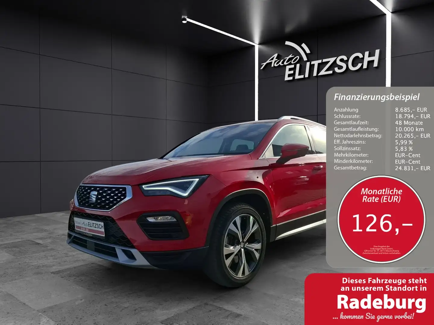 SEAT Ateca TDI Xperience DSG LED AHK Navi ACC RFK beats SH Rot - 1