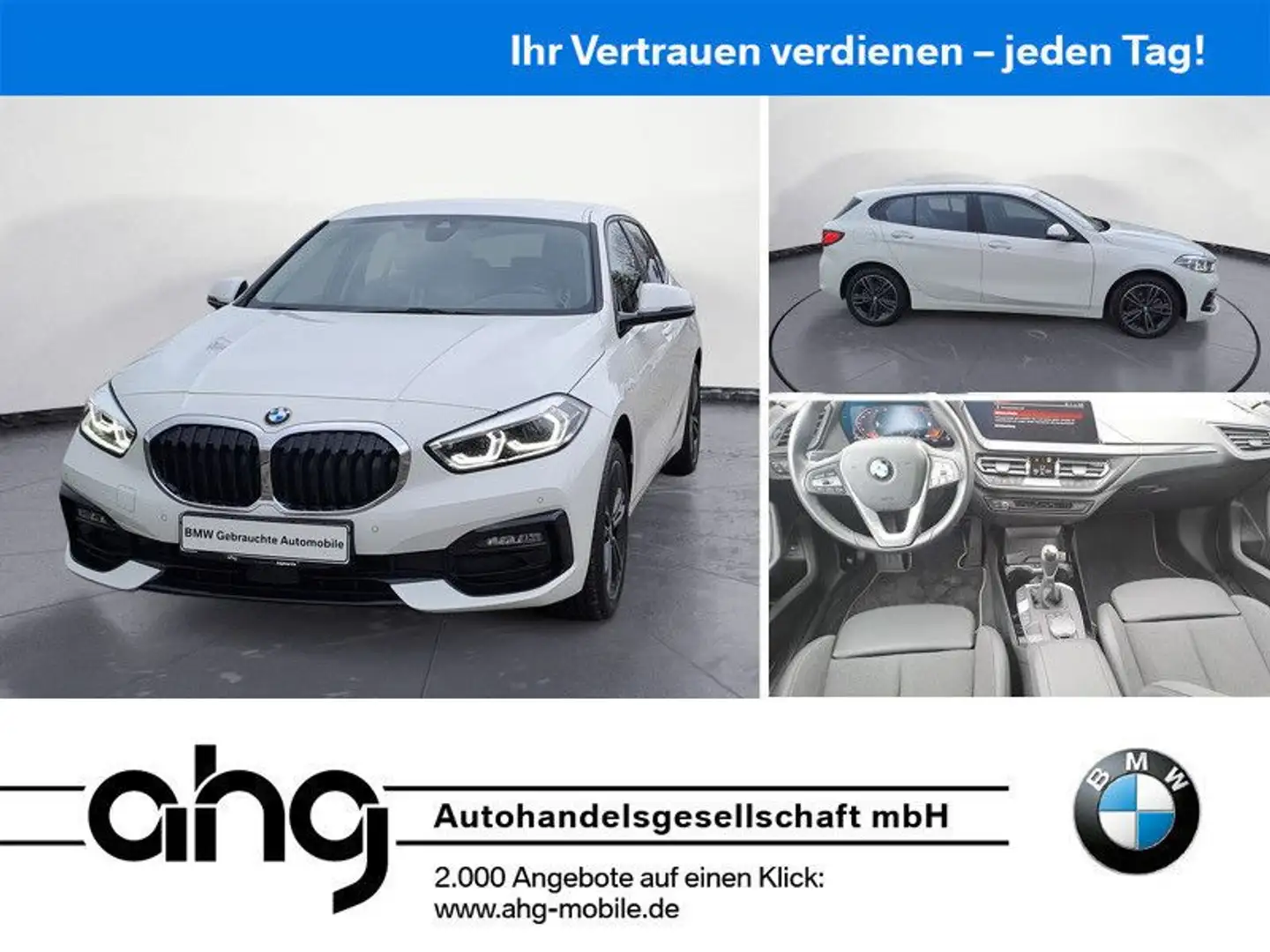 BMW 118 i Sport Line Klimaaut. Komfortzugang AHK PDC Weiß - 1