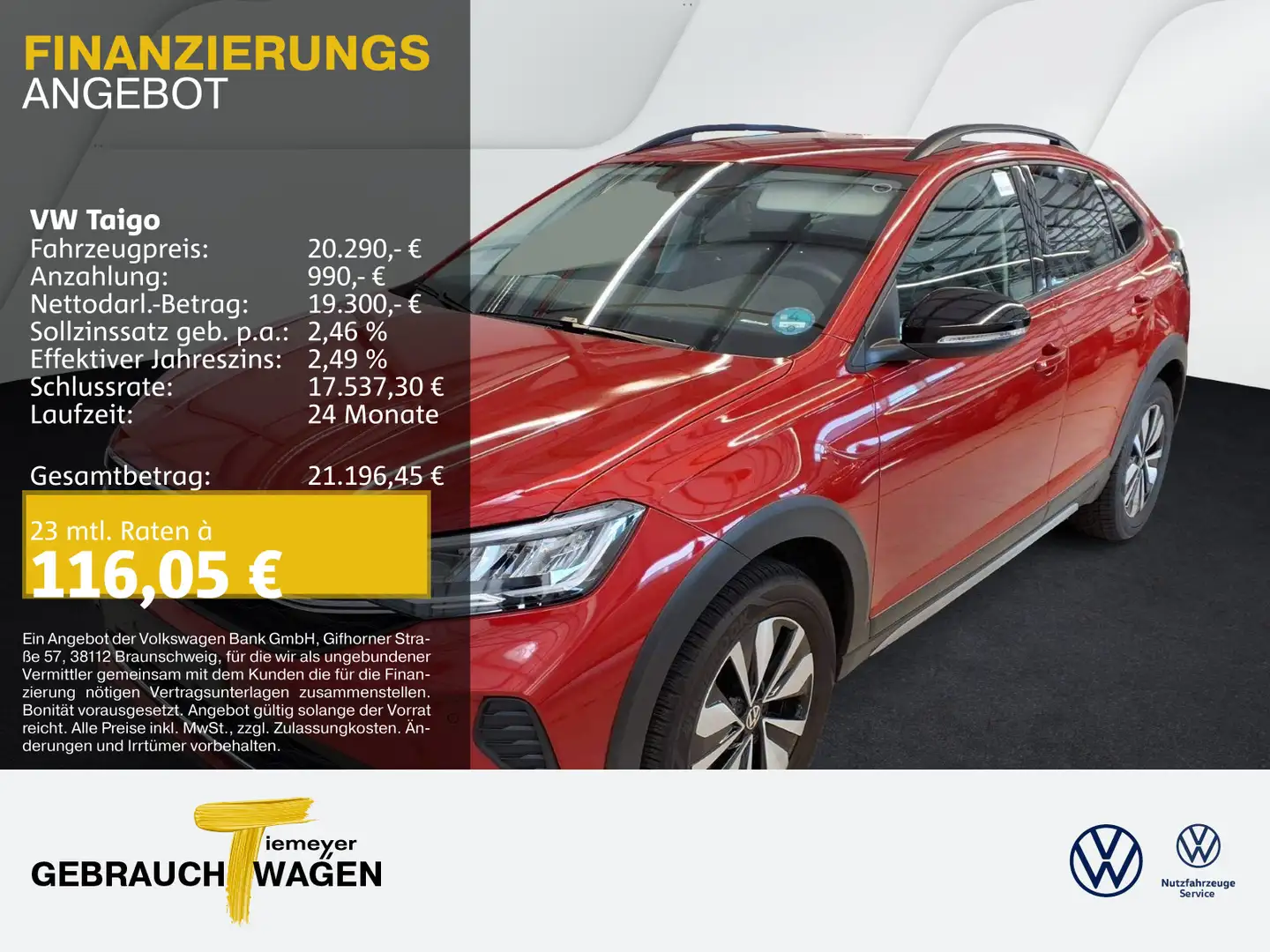Volkswagen Taigo 1.0 TSI GOAL LED NAVI SITZHZ APP ACC LM16 Rosso - 1