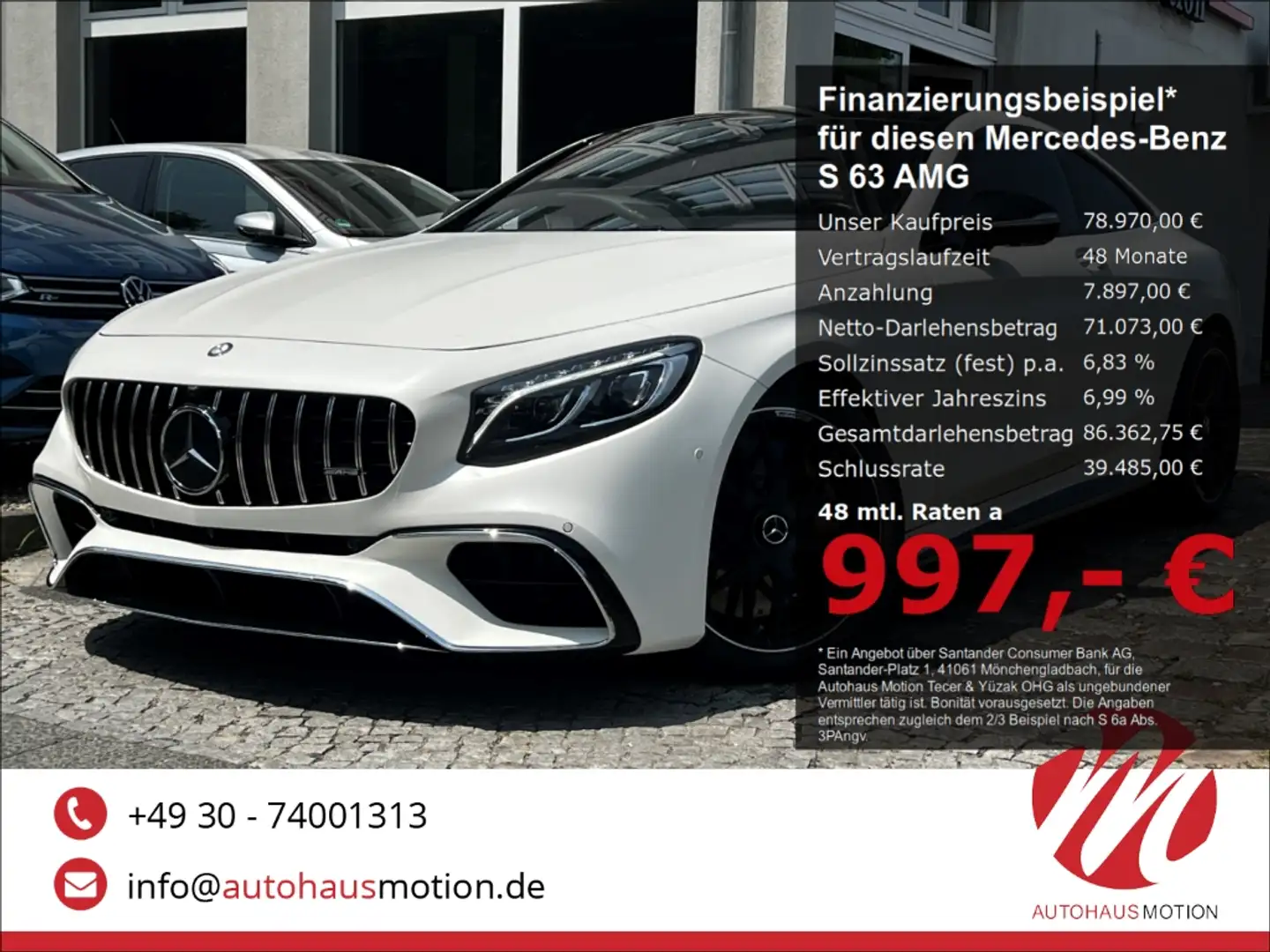 Mercedes-Benz S 63 AMG FACELIFT Coupe 4M MAGNO Pano HUD Burmester 360 Kam Weiß - 1