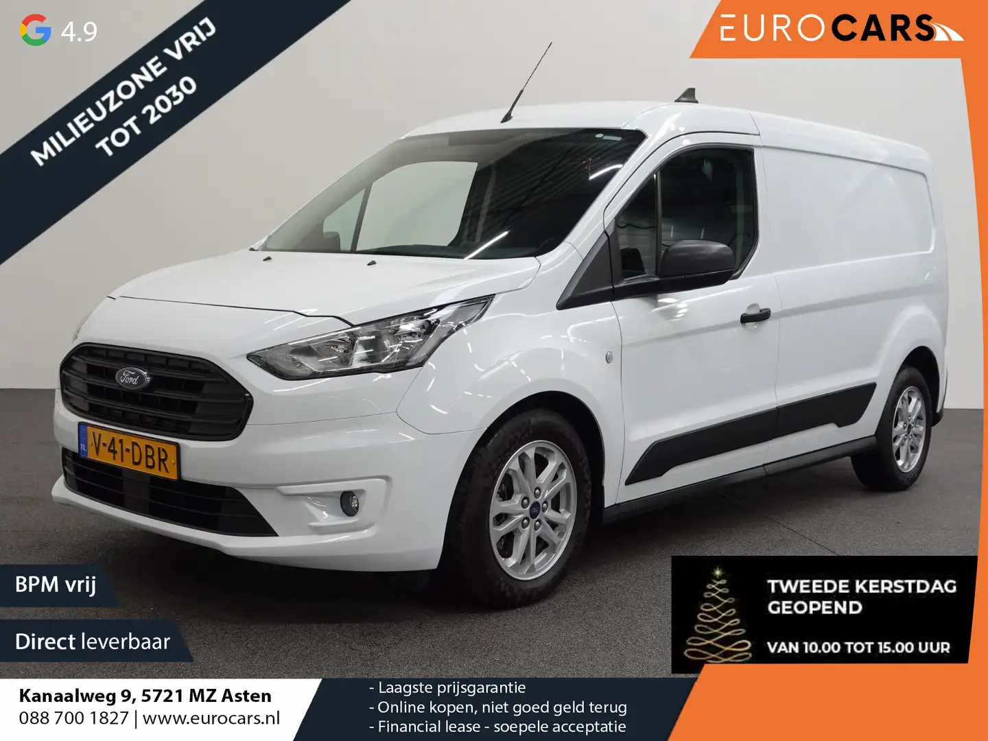 Ford Transit Connect 1.5 EcoBlue L2 Trend Automaat Navi Airco Parkeerse Blanc - 1
