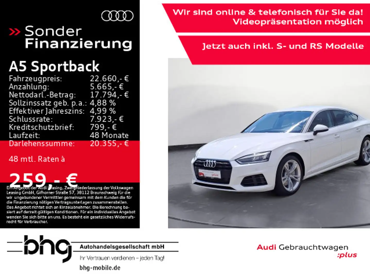 Audi A5 2.0 TFSI S tronic Weiß - 1
