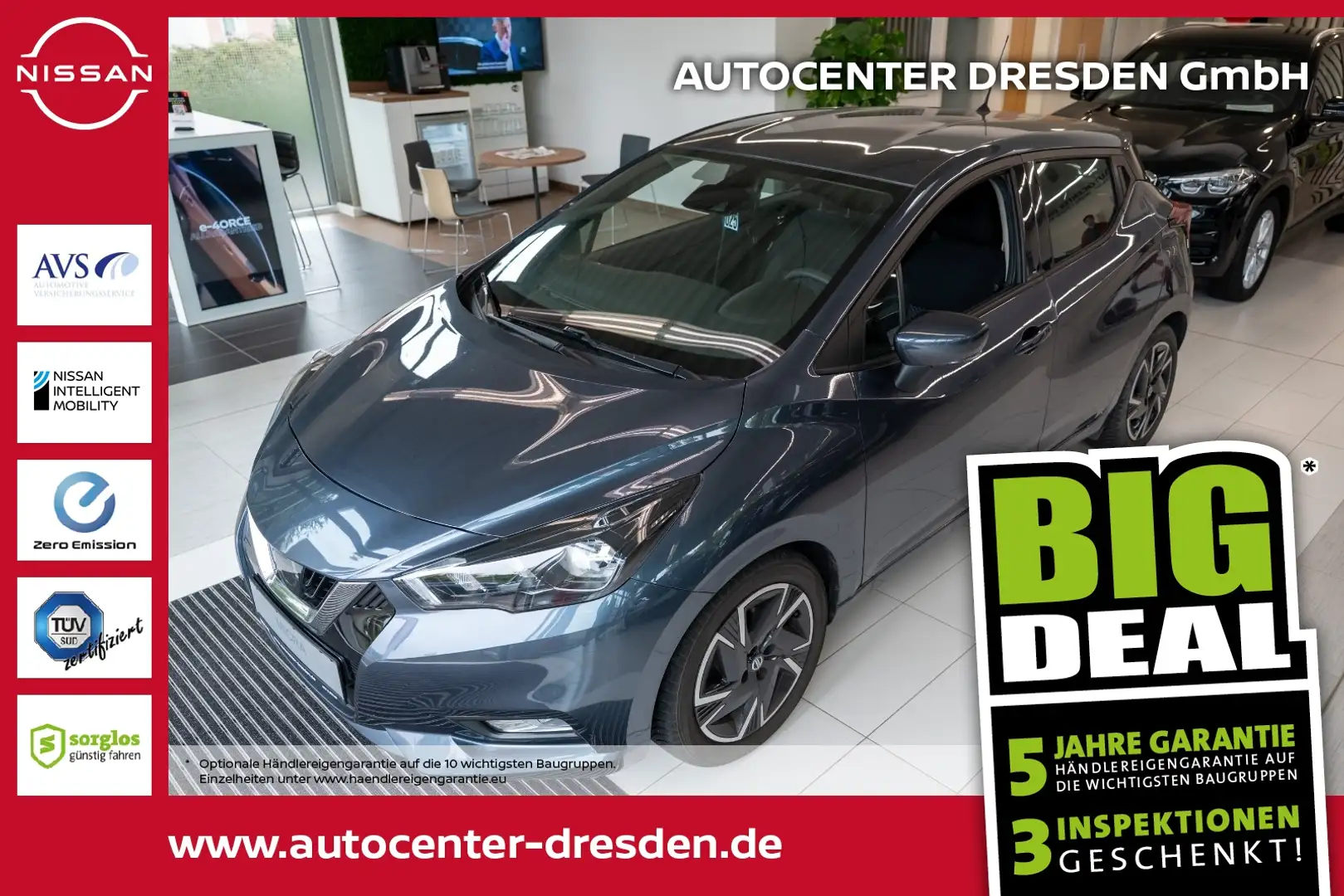 Nissan Micra 1.0IG-T N-Way Navi SHZ Winterp. Klimaaut. Gris - 1