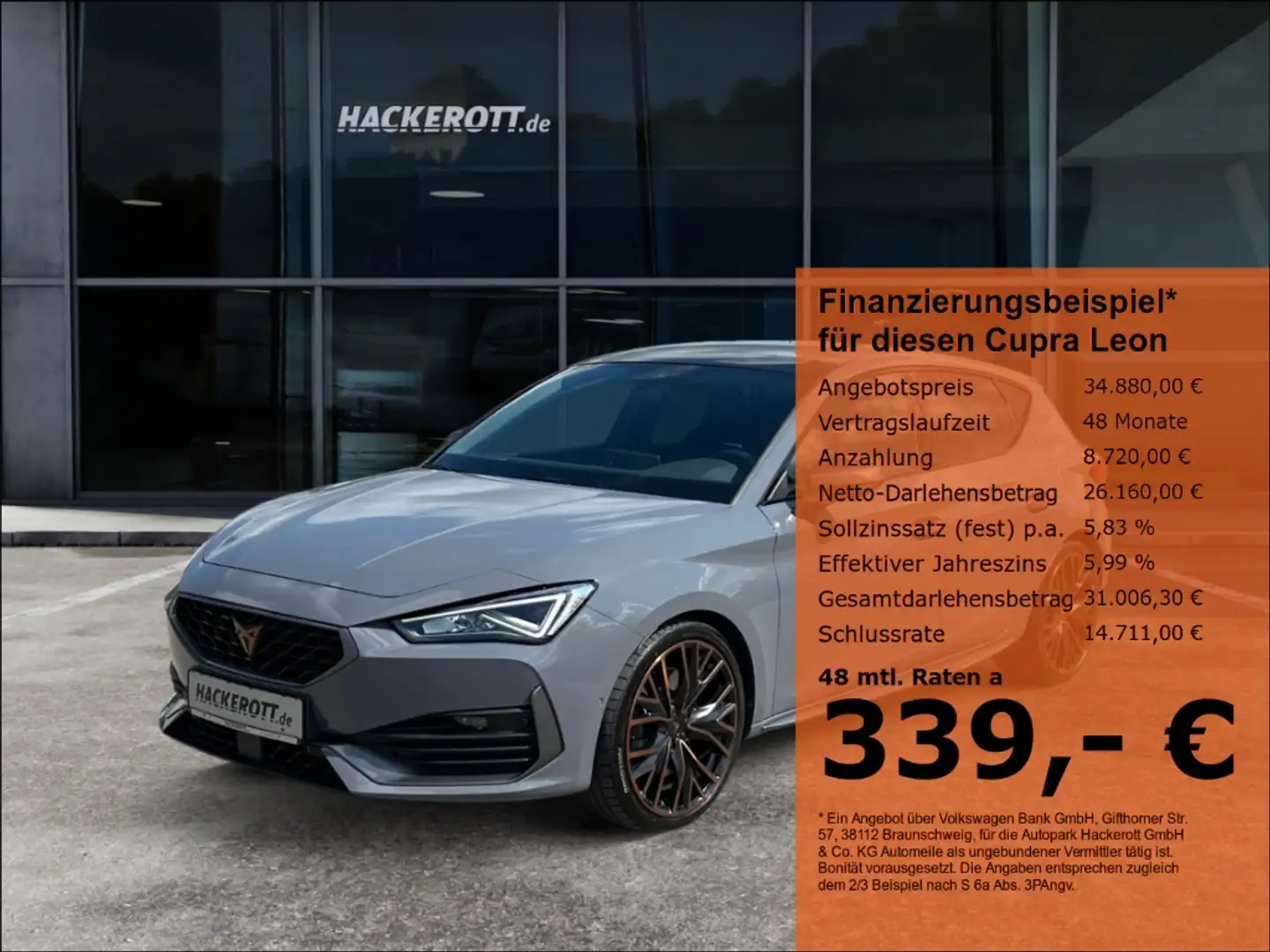 CUPRA Leon VZ 2.0 TSI DSG LED Navi Pano Beats Rückfahrkamera Grau - 1