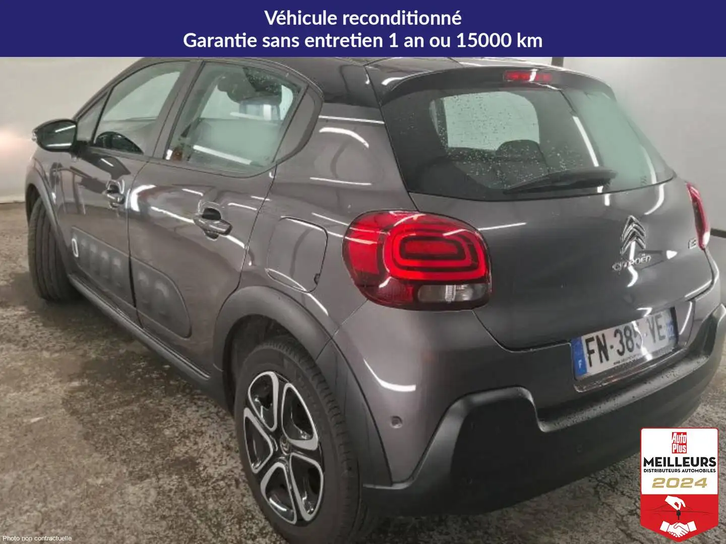 Citroen C3 PureTech 110 S\u0026S Feel +Caméra +Clim auto Gris - 2