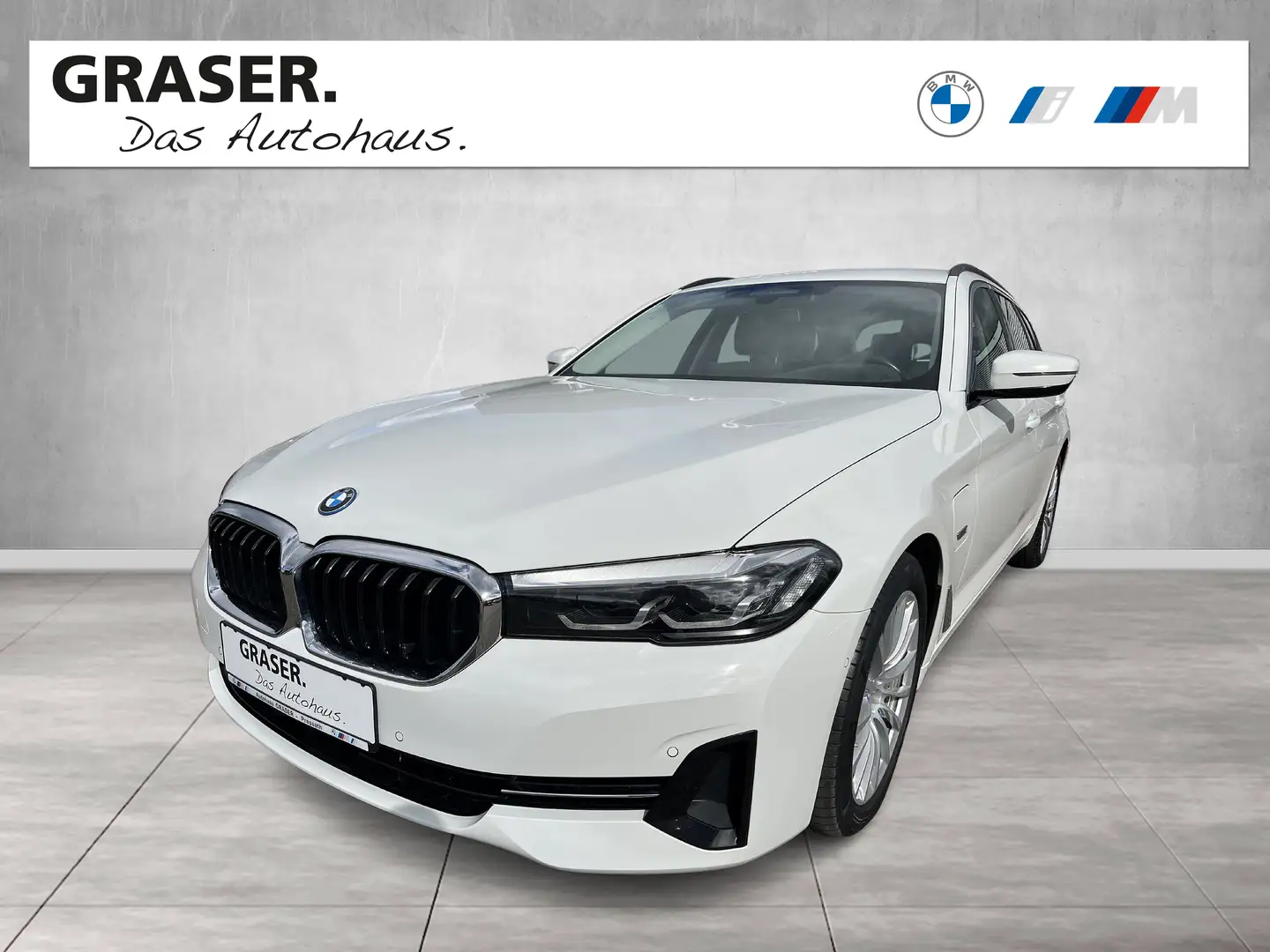 BMW 530 e Touring Head-Up HiFi DAB LED WLAN RFK Shz Blanc - 1