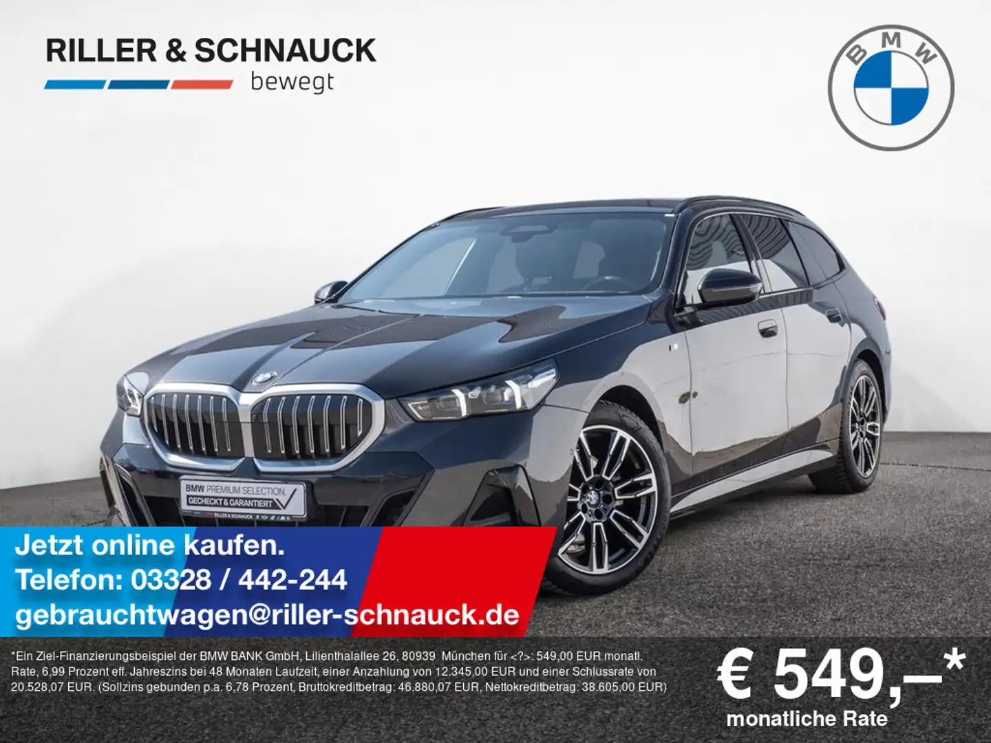 BMW 520 d Touring M-Sport AHK+STANDHZG+HUD+ACC+HK Grau - 1