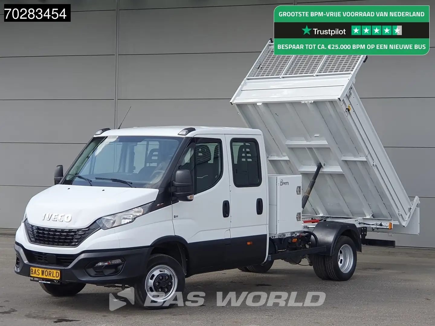 Iveco Daily 35C16 Kipper met Kist Dubbel Cabine Dubbellucht 3, Wit - 1