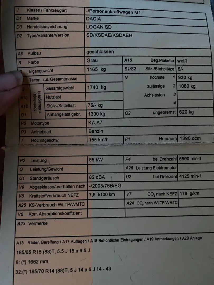 Dacia Logan Logan MCV 1,4 MPI Silber - 1